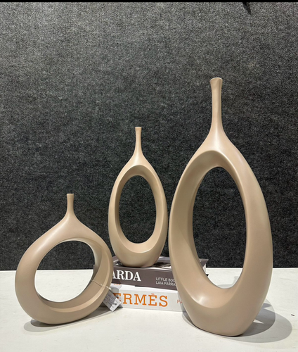 Modern Ceramic Hollow Flower Vase Elegant Home Decoration (set)