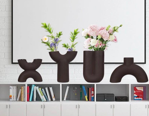 Light Luxury Water Pipe-Shaped Vase For Home Decor (set)