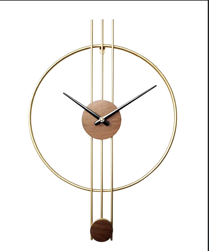 Velgo Hub Metal Wall Clock - Single Ring Style in Gold Colour