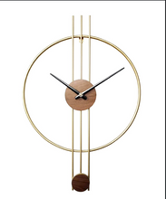 Load image into Gallery viewer, Velgo Hub Metal Wall Clock - Single Ring Style in Gold Colour