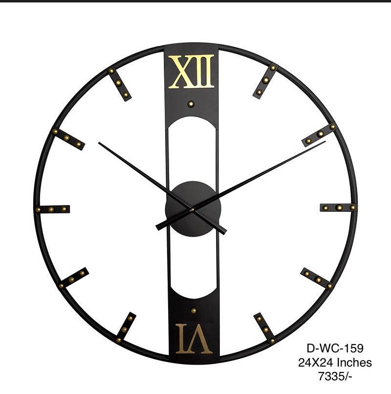 Home Décor Wall Clock Wrought Iron Rivet Scale Silent Clock