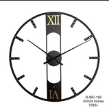 Home Décor Wall Clock Wrought Iron Rivet Scale Silent Clock