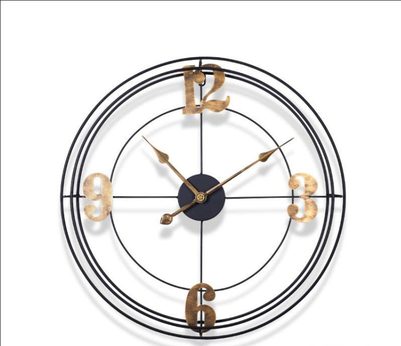 Dapper Modern Retro Black and Gold Wall Clock