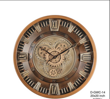 Load image into Gallery viewer, Non-Ticking Gear-Driven Copper Metal Wall Clock