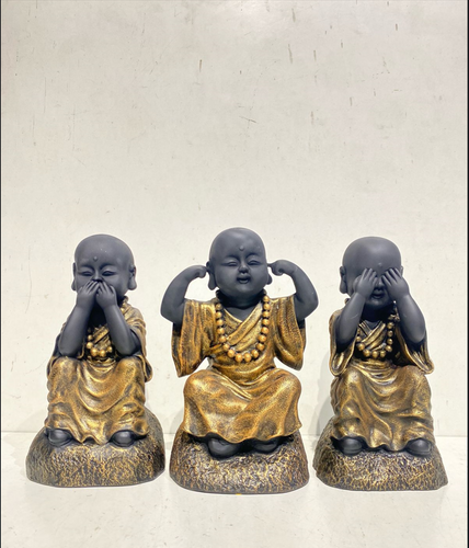 Monk Statues & Buddha Sculptures For Home and Office Decor (set)