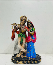 Load image into Gallery viewer, Radha Krishna with Peacock Polyresin Statue - Home Decor Idol