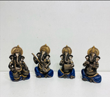 Collection of 4 Lord Ganesha Idols Exquisite Ensemble for Spiritual Harmony (set)