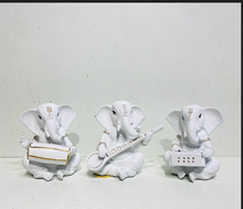 Load image into Gallery viewer, Elegant White Ganesha Idol Set Three-Piece Collection (Set)