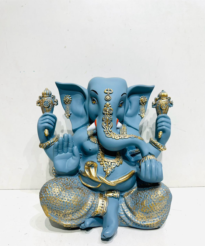 Lord Ganesha Sculpture with Gold Design