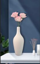 Load image into Gallery viewer, Elegant Flower Vase in White with Intricate Design