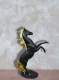 Black Horse Artefact with Gold Designed Frame