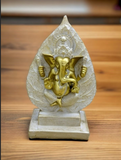 Small Lord Ganesha Idol in Leaf Shape Frame