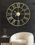 Golden Roman Numeral Wall Clock A Touch of Luxury and Classic Charm