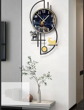 Load image into Gallery viewer, Stylish Wall Clock with Deer Painting and Pendulum Frame A Unique Artistic Accent