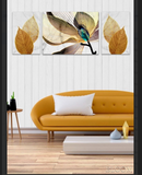 3-Piece Leaf Design Wall Frame Set Nature Inspired Decor