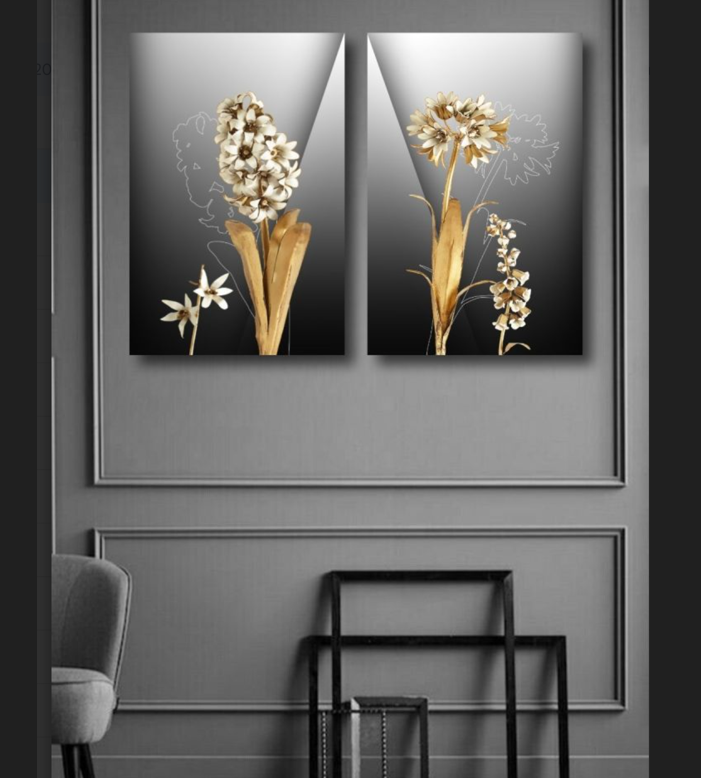 Set of 2 Floral Wall Frames Elegant Decor for Nature Lovers