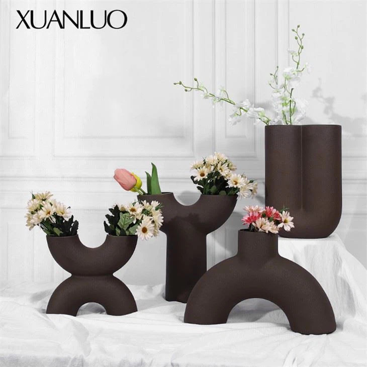 Light Luxury Water Pipe-Shaped Vase