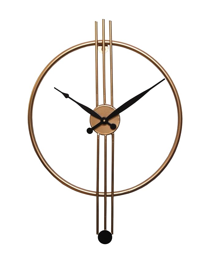 Velgo Hub Metal Wall Clock - Single Ring Style in Gold Colour