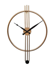 Load image into Gallery viewer, Velgo Hub Metal Wall Clock - Single Ring Style in Gold Colour