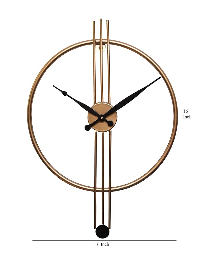 Velgo Hub Metal Wall Clock - Single Ring Style in Gold Colour