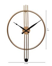 Load image into Gallery viewer, Velgo Hub Metal Wall Clock - Single Ring Style in Gold Colour