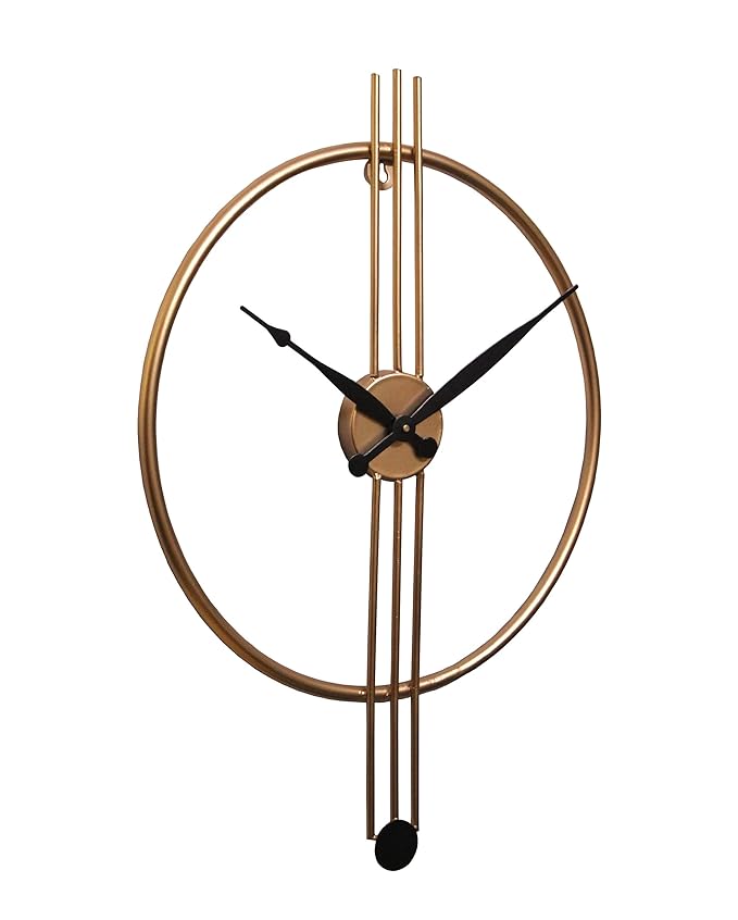 Velgo Hub Metal Wall Clock - Single Ring Style in Gold Colour