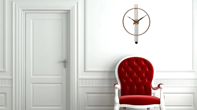 Velgo Hub Metal Wall Clock - Single Ring Style in Gold Colour