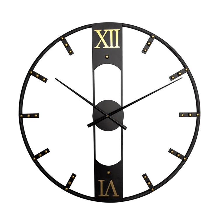 Home Décor Wall Clock Wrought Iron Rivet Scale Silent Clock