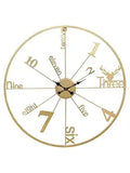 Designer Analog Iron Golden Wall Hanging Clock for Living Room Bedroom Home Office Timeless