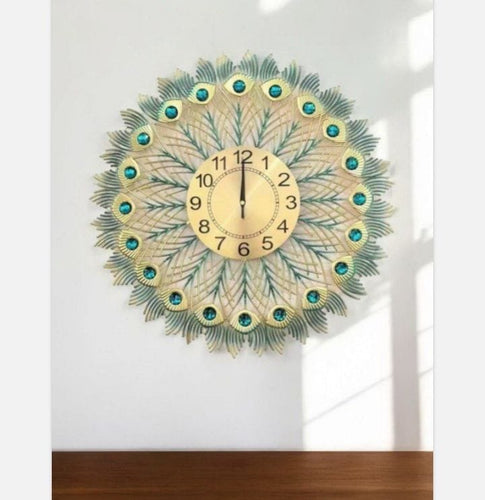 Premium Peacock Feather Design Decorative Wall Clock