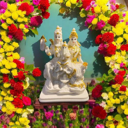 Blessings of the Sacred Trio: Shiva, Parvati, and Ganesha