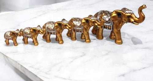 Five Elephant Artefact Frame Decorative Display For Home and Office Decor