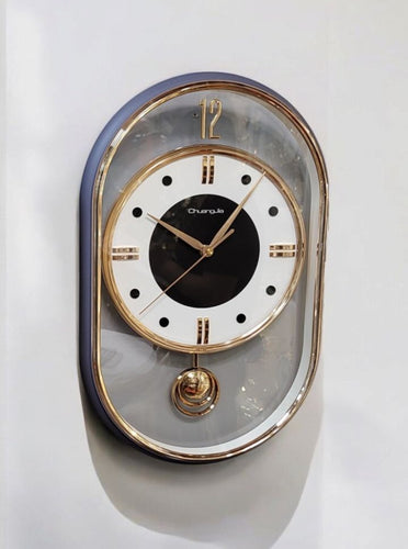 Modern Twist: Wall Clock with Unique Shape Blue