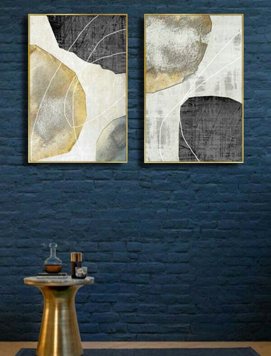 Pulsing Color Canva Print Painting 2PCS