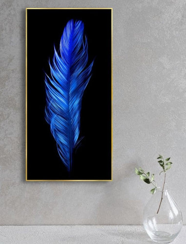 A Blue Feather in the Wind Canva Print Painting