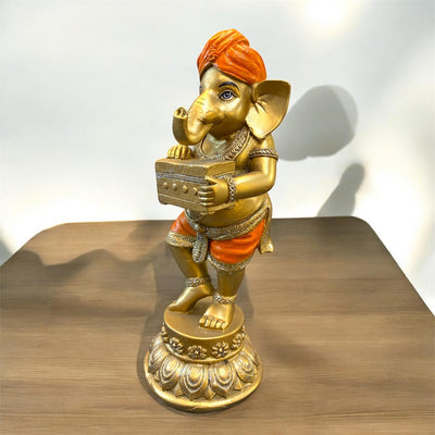 Cute Mini Lord Ganesh with Harmonium