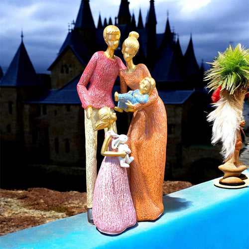 Parents and Children Artefact For Home Decor Orange Color