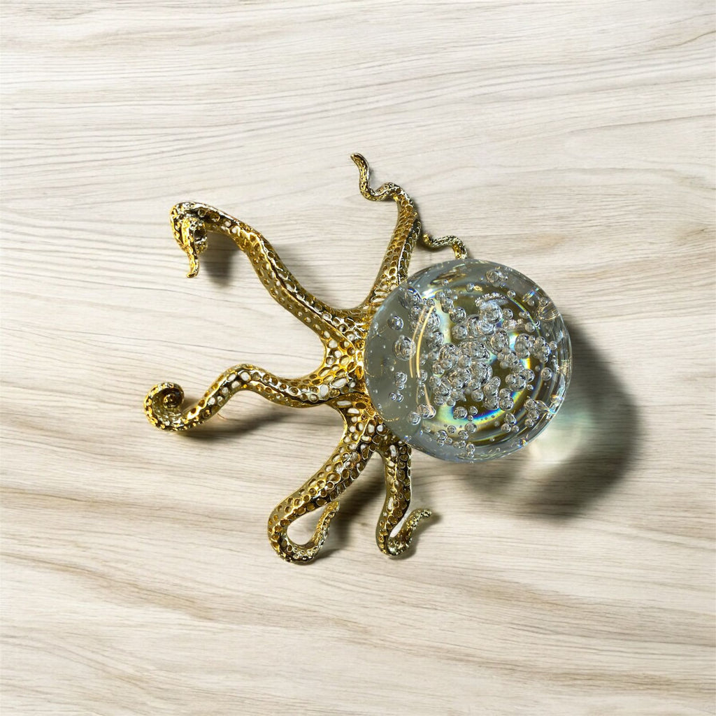 Premium Gold Octopus Sculpture - A Stunning Decorative Accent