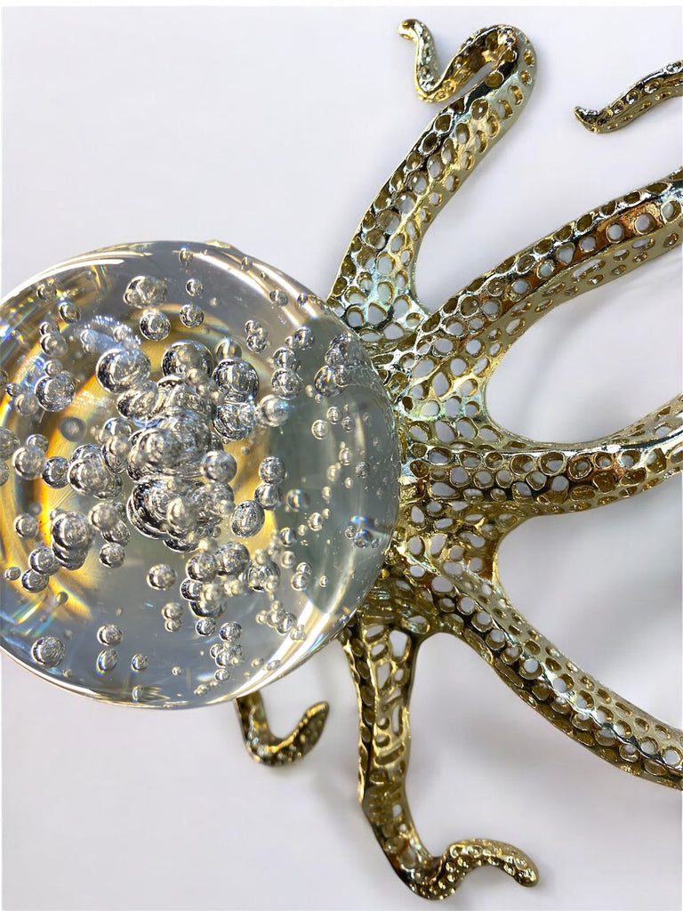 Premium Gold Octopus Sculpture - A Stunning Decorative Accent