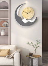 Load image into Gallery viewer, Mystic Moon Shape Wall Clock