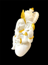 Load image into Gallery viewer, White Ganesh Ji Idol with Gold Colour Design