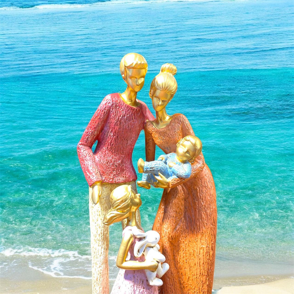 Parents and Children Artefact For Home Decor Orange Color
