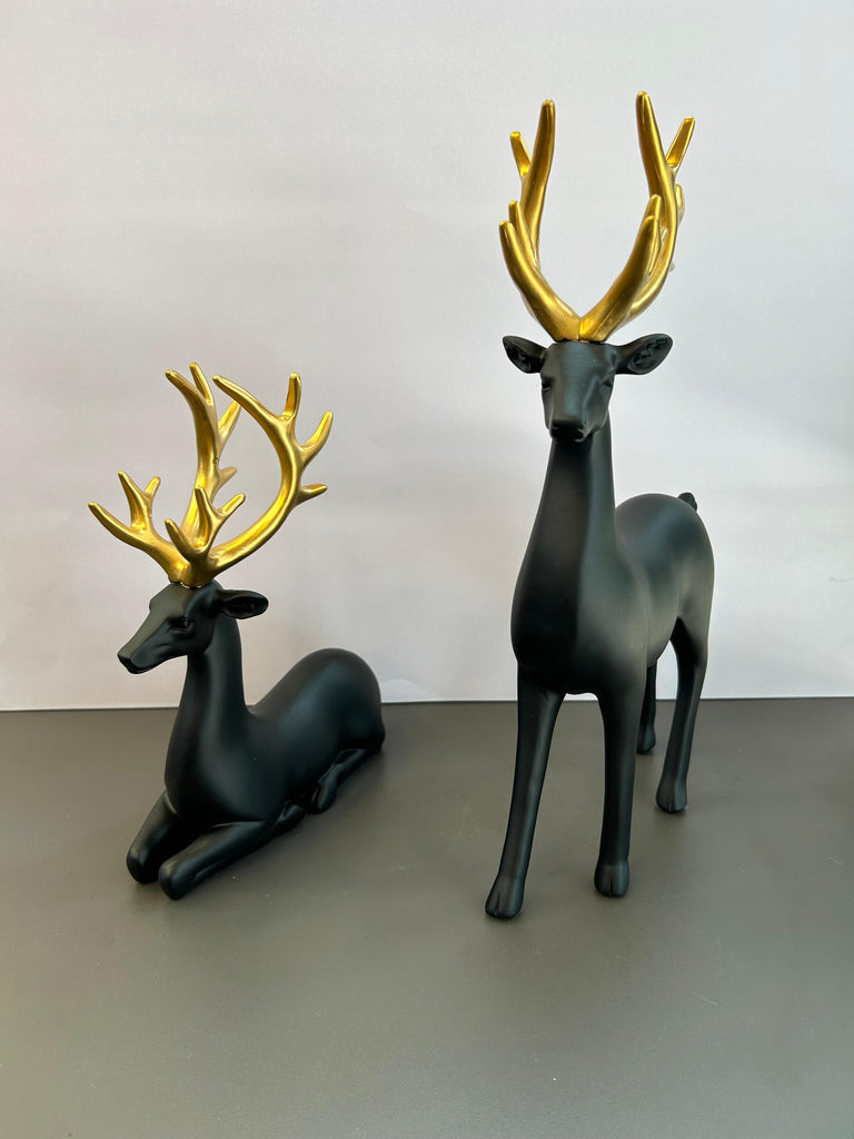 Stylish Black Deer Artefact For Home Decor (Set)