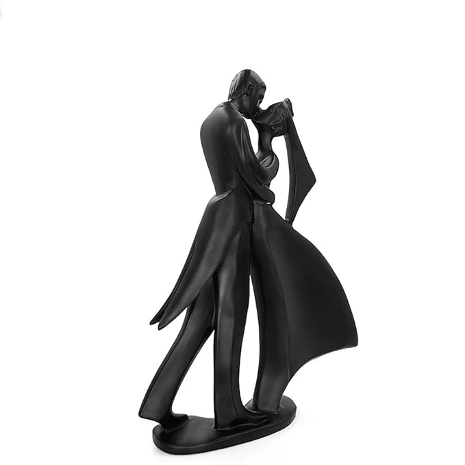 Elegant Embrace Romantic Couple Dancing Sculpture Contemporary Art Figurine