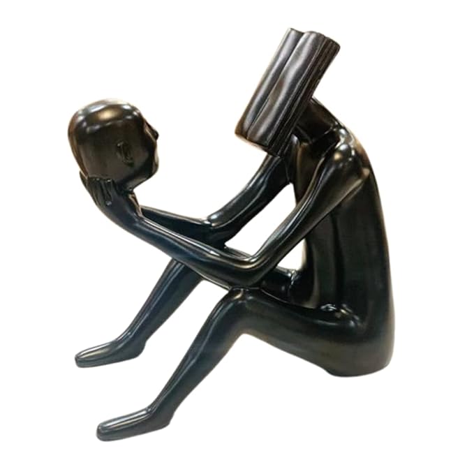 Abstract Man Reading Book Sculpture: Ideal for Living Room, Home, and Office.