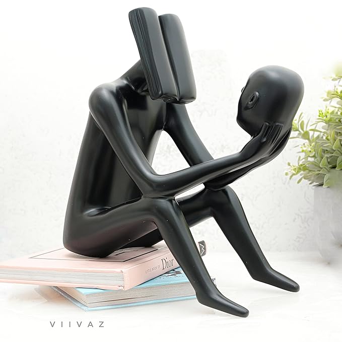 Abstract Man Reading Book Sculpture: Ideal for Living Room, Home, and Office.