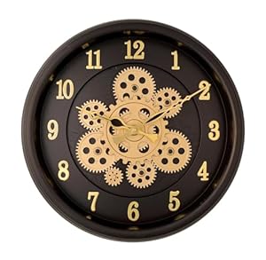 Moving Gear Wall Clock Modern Industrial Steampunk Design for Home & Office
