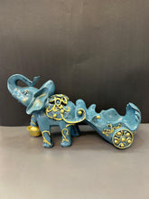 Load image into Gallery viewer, Blue Cart Elephant Artefact 
Elephant Artefact