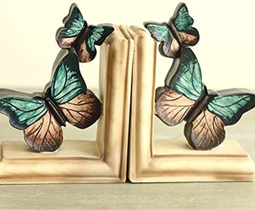 Butterfly Bookend Adjustable Resin Office Desk and Bookshelf Decor (Set)