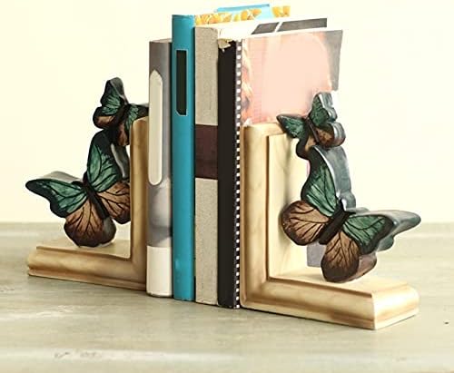 Butterfly Bookend Adjustable Resin Office Desk and Bookshelf Decor (Set)